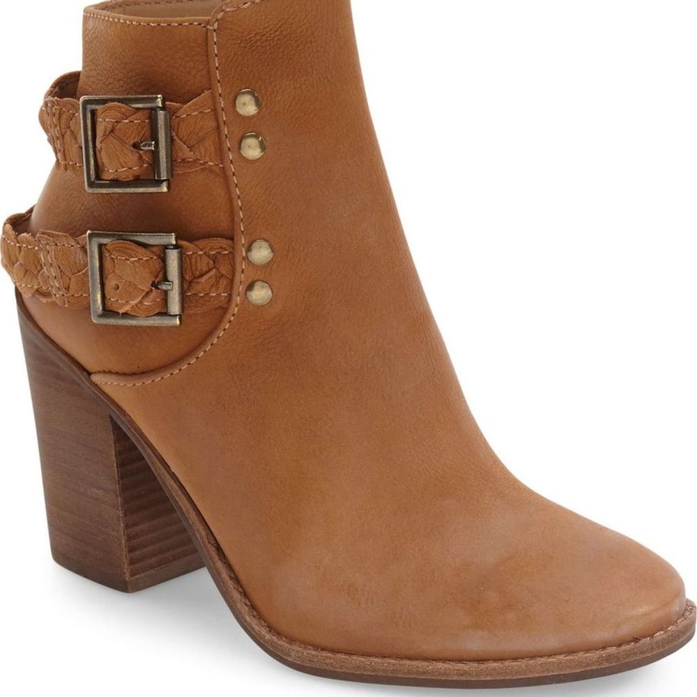 Steve Madden New BOOTS Braided Strap Ankle Leather Bootie NIB Women's 10